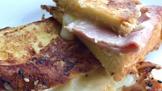 Monte Cristo/Croque Monsier Type Battered Ham and Cheese Pressed Sandwich