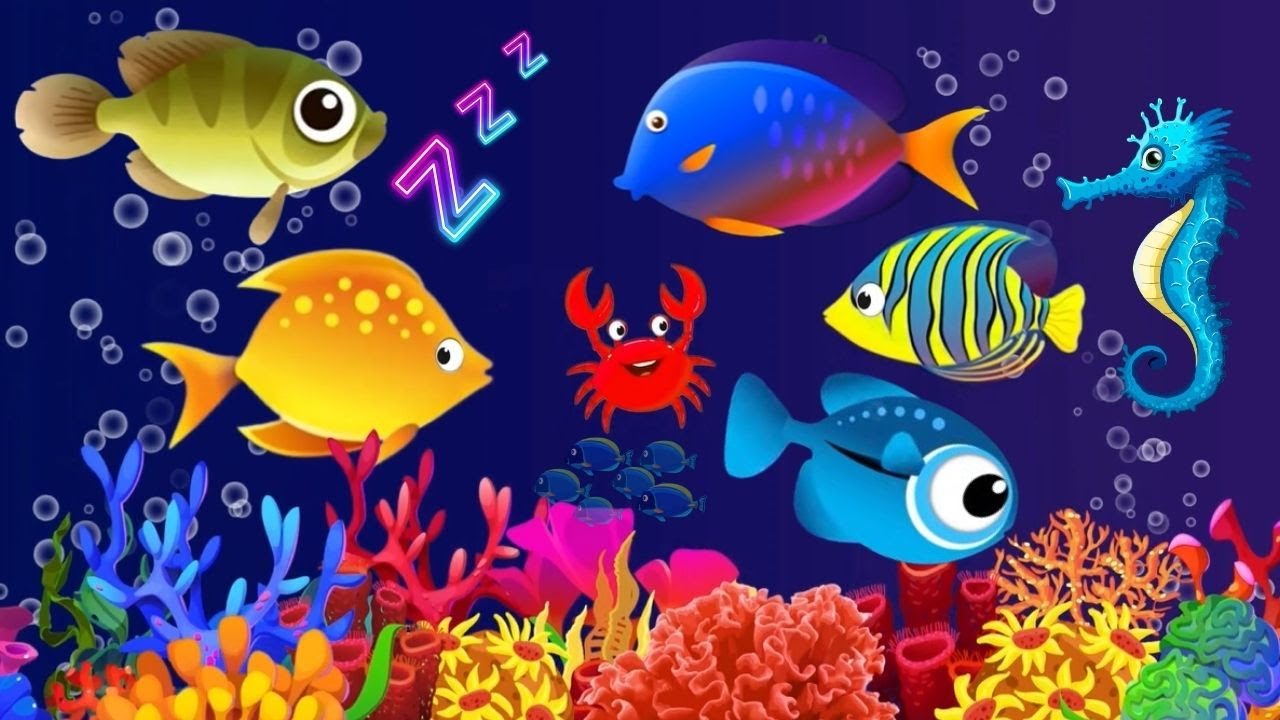 Baby Lullaby🐟Soothing fishes🐟Calming Undersea Animation🐟Aquarium # ...