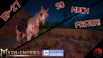 Myth of Empires Ep 27 - Taming A Horse With Fodder & Starting Crop Production!