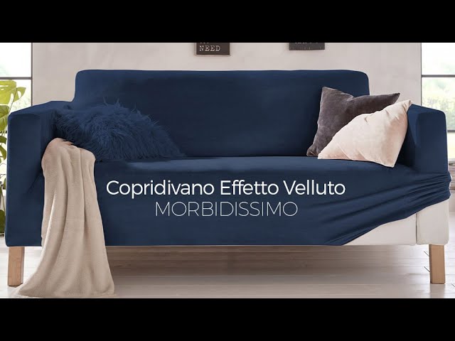 Copridivano Elasticizzato Effetto Velluto Modello Morbidissimo Vari Colori  