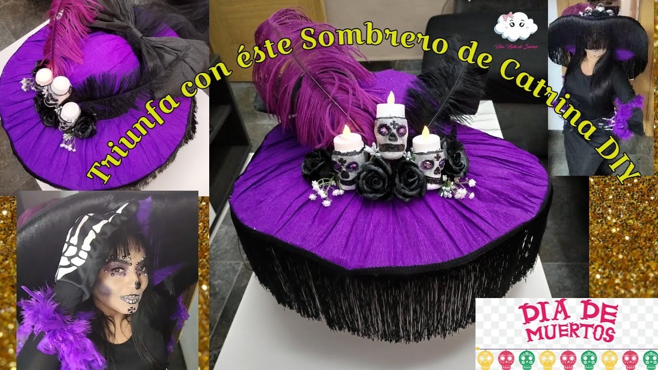 💀Como Hacer Sombrero de Catrina con Velas Paso a Paso DIY✨