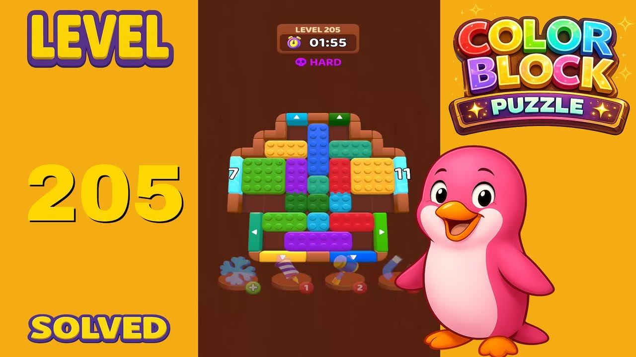 Color Block Puzzle – Level 205 | Walkthrough - YouTube