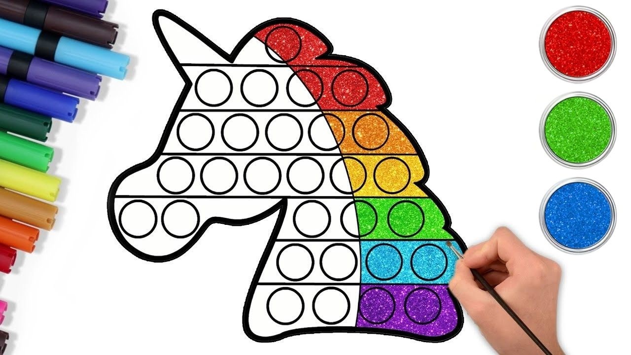 Aprenda Aprenda a Desenhar um Unicórnio POP IT Com Glitter | Desenho Fácil | Chiki Art Brasil
