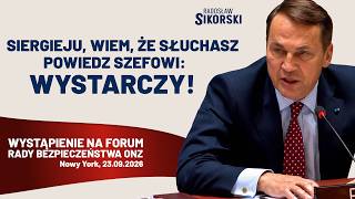 Radosław Sikorski - Wystąpienie ws Ukrainy na Forum Rady Bezpieczeństwa ONZ, 24.09.2026 ( Engl.)