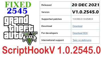 Script Hook V Updated [ 2545 ] || SCRIPT HOOK V CRITICAL ERROR FIX || GTA 5