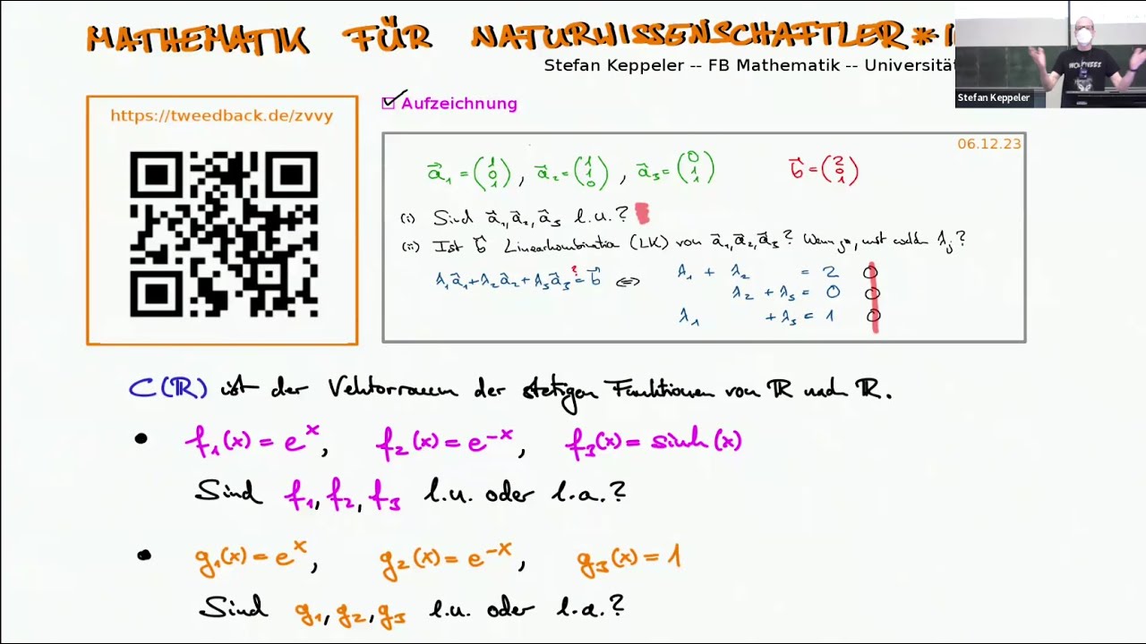 Mathe Lösungen Scannen Ohne App 2023-12-08 vierzehnte Vorlesung (l.a., l.u., Lineare Gleichungssysteme