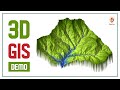 River Network And Catchment Area In 3D Demo || 3D-GIS || GeoFox