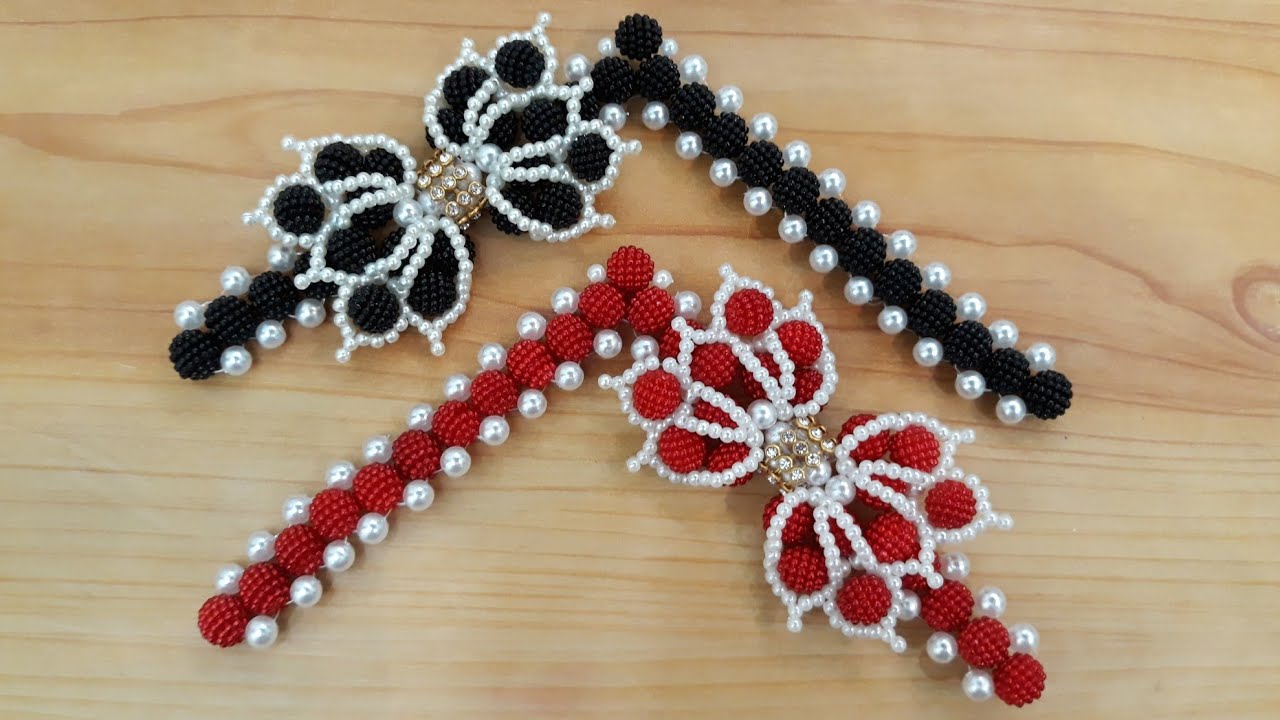 Virada da trama dos dois lados -Trama de pérolas iniciantes