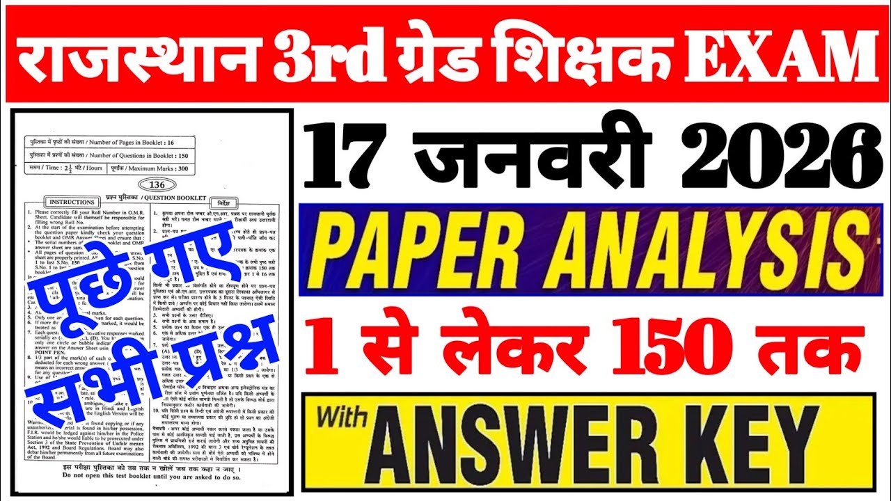Rajsthan 3rd Grade Exam Analysis 2026 | Reet Mains Exam Review Today | Reet 3rd Grade Exam Analysis