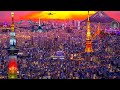 大都会上空から見渡す東京の夜景 – 4K