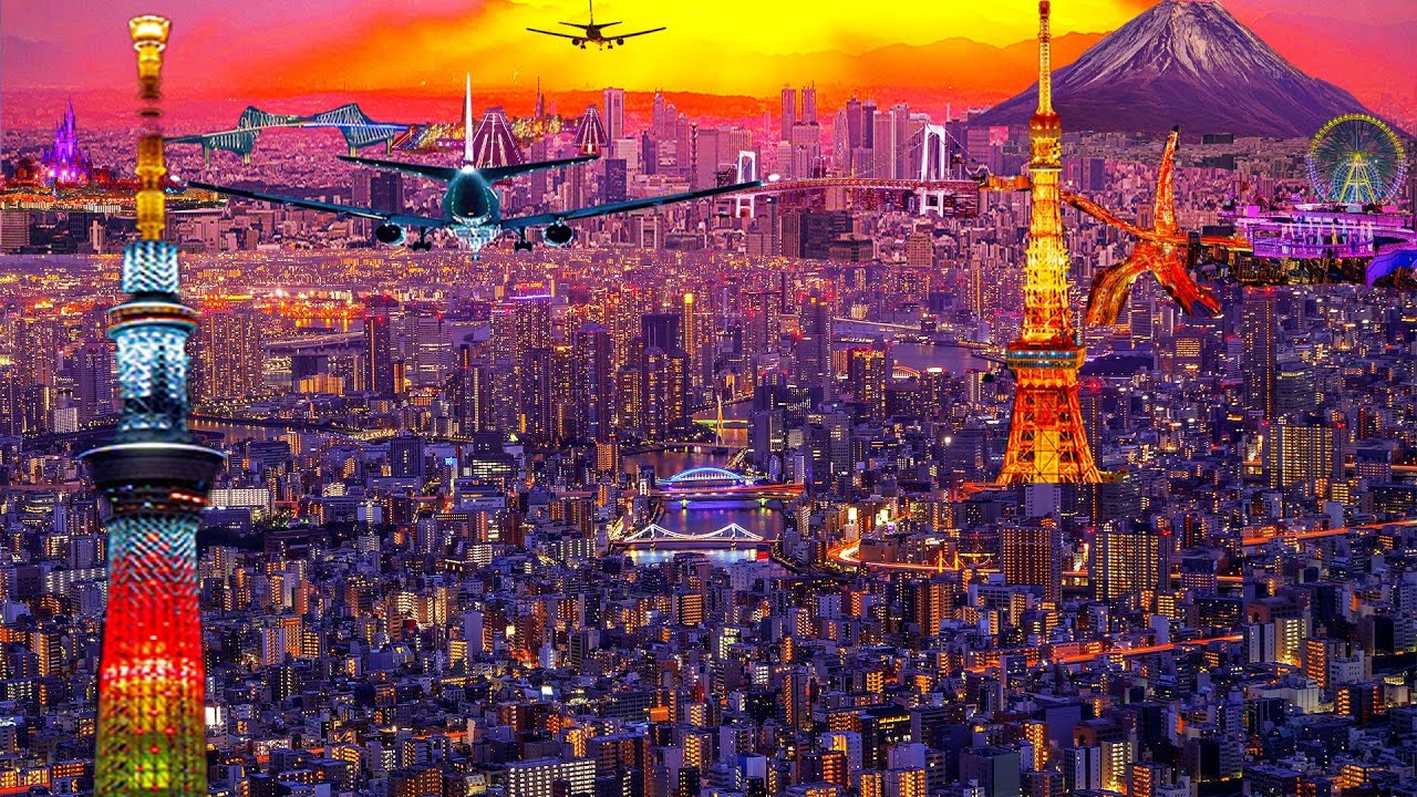 Захватывающие ночные виды Токио в 4K 🌉🌃