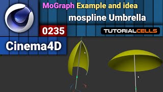 0235. MoGraph Examples ( mospline Umbrella ) in cinema 4d