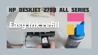 Refill cartridge HP Balck | Color HP DeskJet 2700 series | اعادة تعبئة حبر الطابعات hp