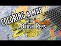 Coloring a Map with Brush Pens from Arteza