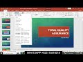 PowerPoint 2019 Module 6 End of Module Project 1 | WQA Quality Assurance Services Presentation