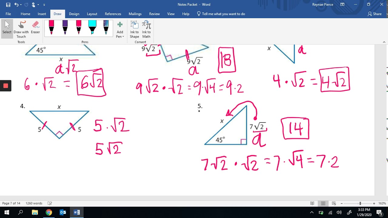 Section 3 - Special Right Triangle Examples - YouTube