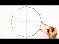 4K How to draw regular dodecagon with using a compass and a ruler