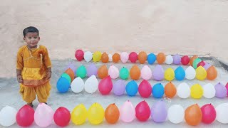 Rudraksh Popping 100 Balloons | Balloon challenge | Outdoor fun | Crazy hits