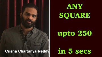 Squares upto 250 without pen and paper | Crisna Chaitanya Reddy | CREATE U app
