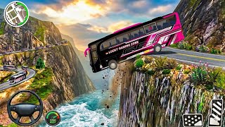 😱 Real Bus Games Coach Bus 3D Extreme Mountain Driving 🚍 Dangerous Cliff Road Bus Simulator Gameplay screenshot 2