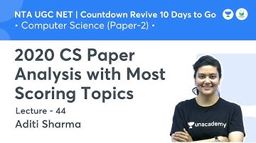 Paper Analysis with Most Scoring Topics | Computer Science | NTA UGC NET JRF 2021 | by Aditi Sharma