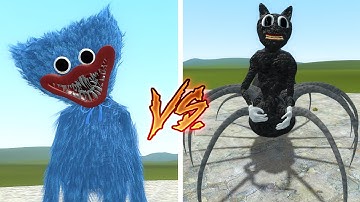 CARTOON CAT SPIDER vs HUGGY WUGGY Strength Comparison - GarrysMod Sandbox
