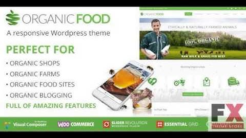 Preview Organic Food Responsive WordPress Theme TFx
