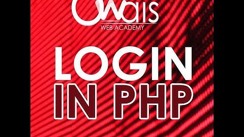 How To Create  Login  in PHP | URDU | Hindi