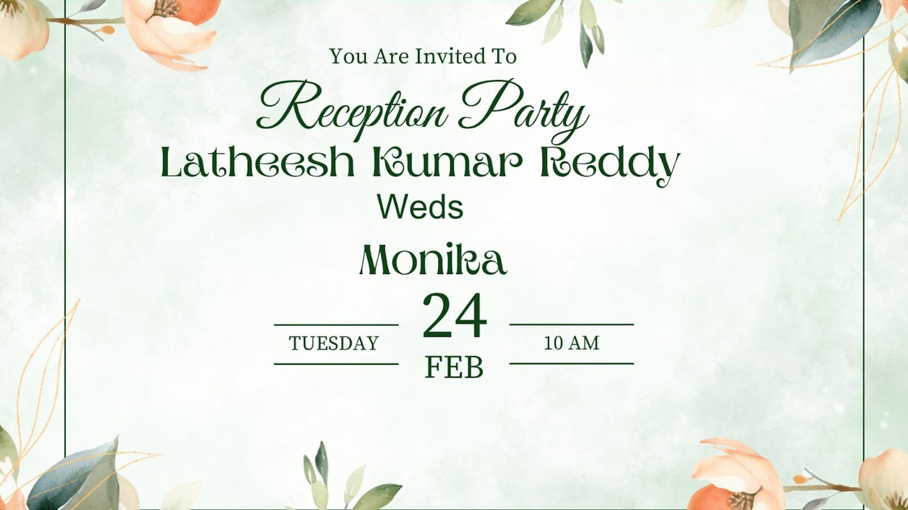 LATHEESH KUMAR AND MONIKA WEDDING RECEPTION