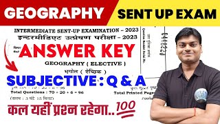 12th Geography Answer Key | Bihar Board Sent Up Exam | 12th Geography Sent up Exam Answer Key 2023