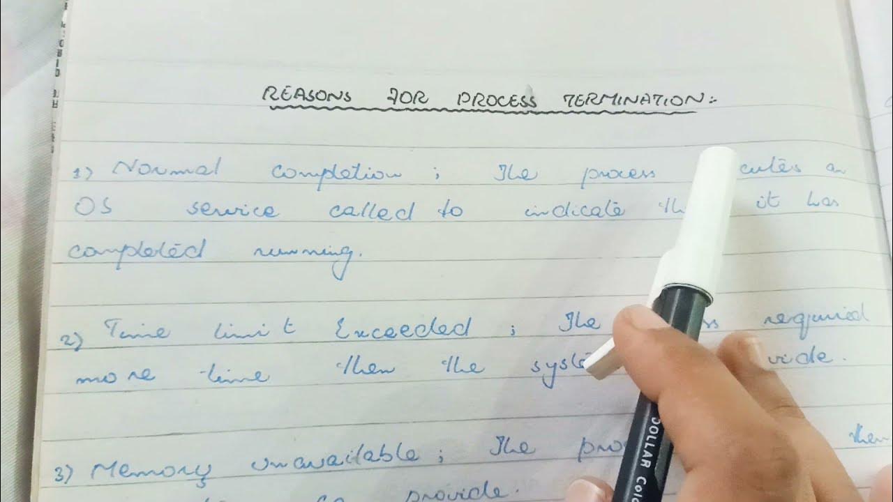 Reasons for process termination in operating system youtube