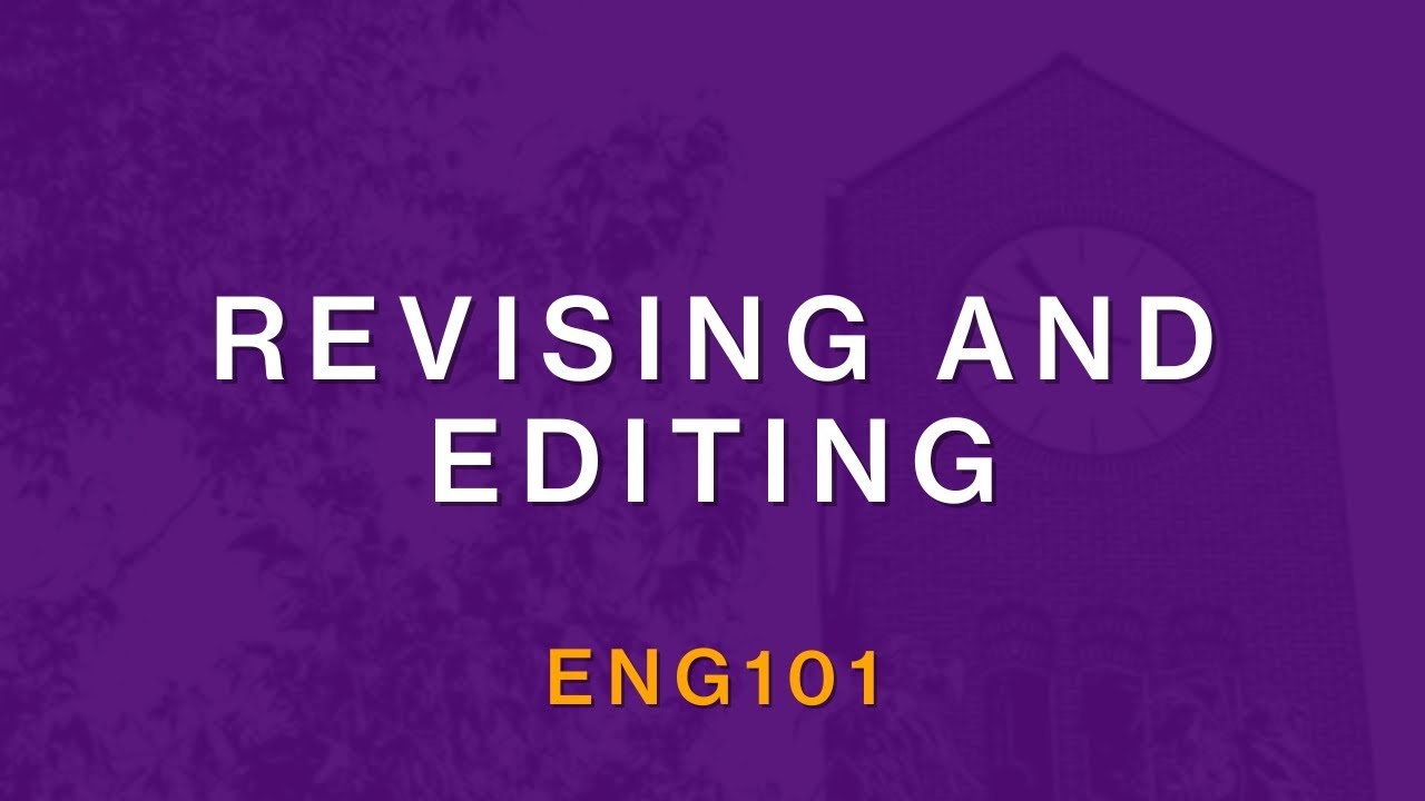 Revising and Editing an Essay - YouTube