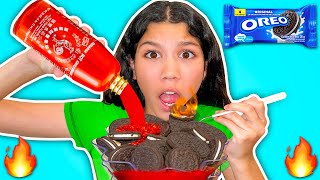 WEIRD Food Combinations People LOVE!!! *HOT SAUCE \& OREOS* Eating Funky \& Gross DIY Foods Candy