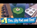 Bounce off a tire, a lily pad, and an air vent Location - Fortnite