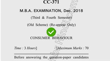 2018 Dcrust MBA 3rd 4th Sem Reappear Consumer Behaviour Question Paper