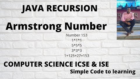 Java Armstrong Number Using Recursion (Hindi)