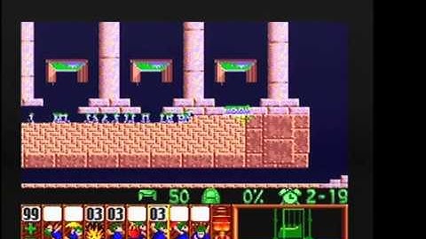 Lemmings SNES Taxing 6 Compression method 1 10007 points (100% saved & 5 items used)