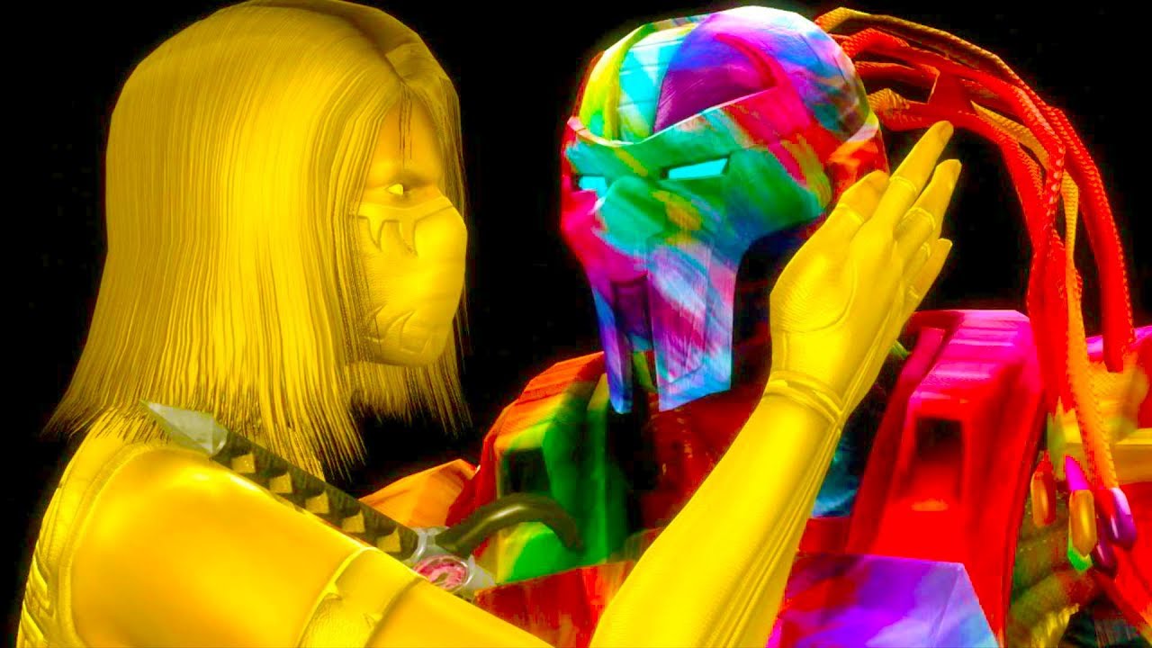 Mortal Kombat 9 - All Fatalities & X-Rays on Rainbow Sektor Costume Mod