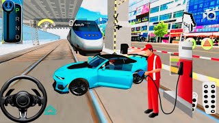 New Sky Blue Elantra N Car Vs Bullet Train - 3D Driving Class Game - Android Gameplay screenshot 5