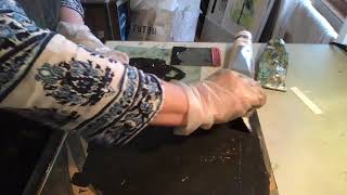 Making a Collagraph part 8 - Inking the plate
