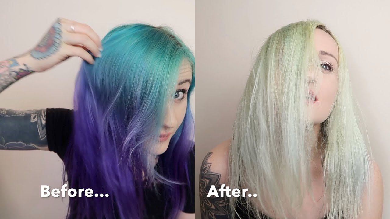 overholdelse protest Erklæring Hair Color Remover on Blue Hair!!! - YouTube