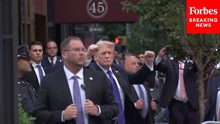 BREAKING NEWS: Trump Returns To Trump Tower After Guilty Verdict, Raises His Fists In The Air