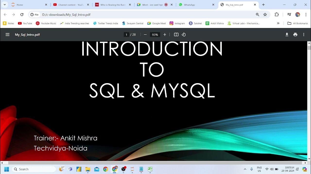 Mysql Tutorial for Data Analyst | Day 1 | Mysql Intro | How to Install ...