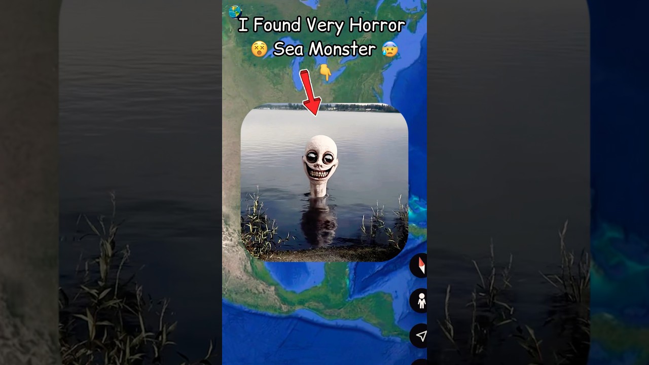 I Found Very Horror Sea Monster 😰 on google earth and google maps 🌎! #shorts #akstreet87 #earth