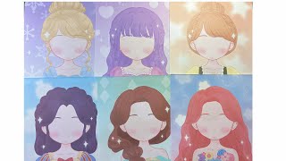Paper DIY (ASMR) sticker face || Princess 👸 Disney🦋🦄|| Cute Sticker