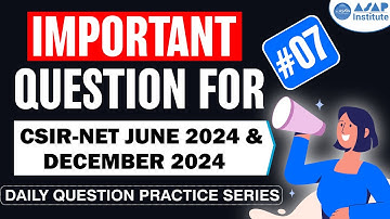 Daily Practice Session | CSIR- NET June 2023 | ASAP CHEMTIME