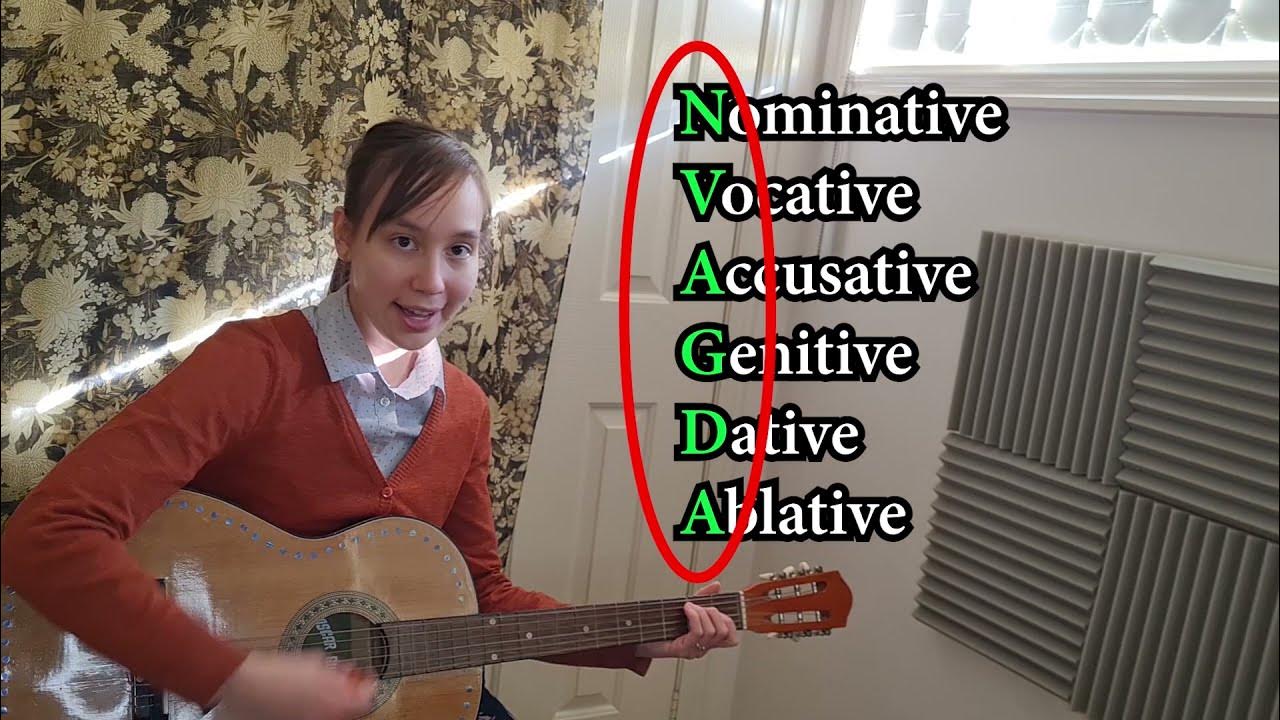 All the Latin cases in NVAGDA order, and songs for Declensions 13