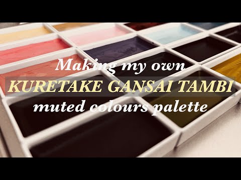 Making my own Kuretake Gansai Tambi muted colours palette based on the Art Nouveau set