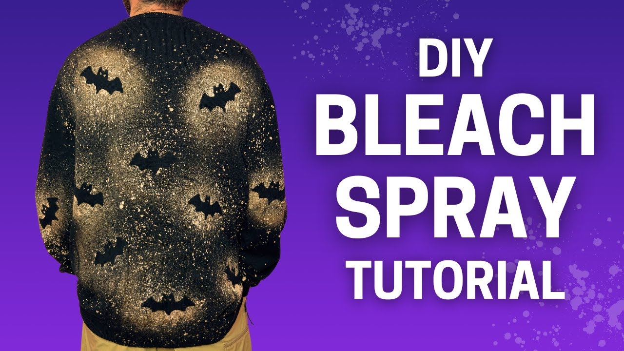 СВИТЕР С ОТБЕЛИВАЮЩИМ СПРЕЙ СВОИМИ РУКАМИ // Поделки на Хэллоуин с обратным тай-дай и кислотной с...