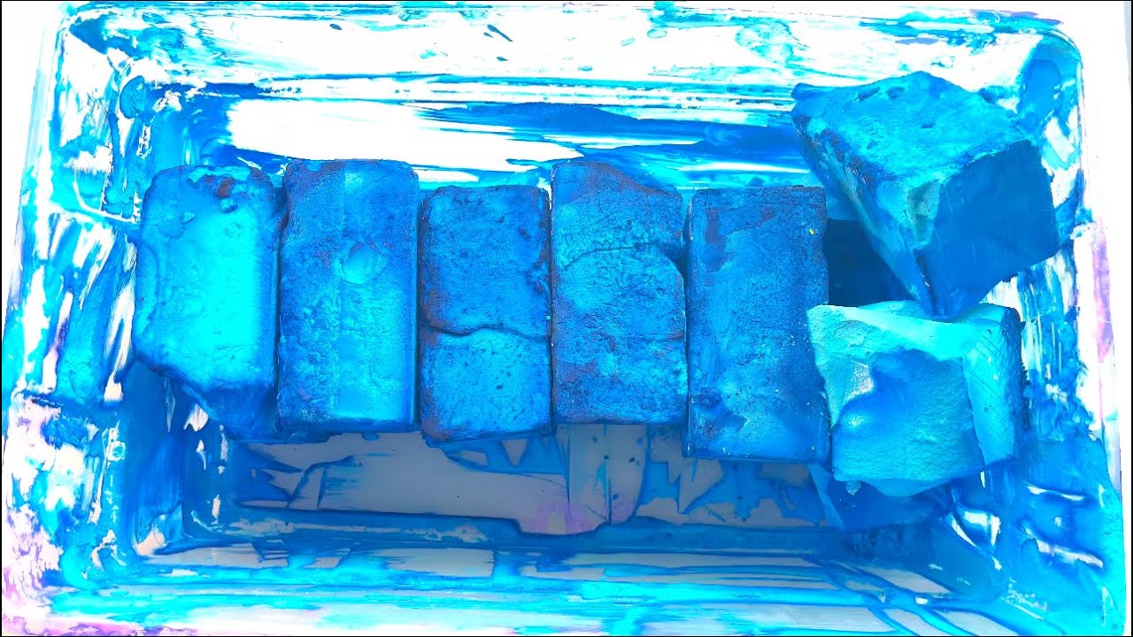 Dyed Gym Chalk Crumbling | Oddly Satisfying | Blue Blocks | Sleep Aid | PettyASMRR